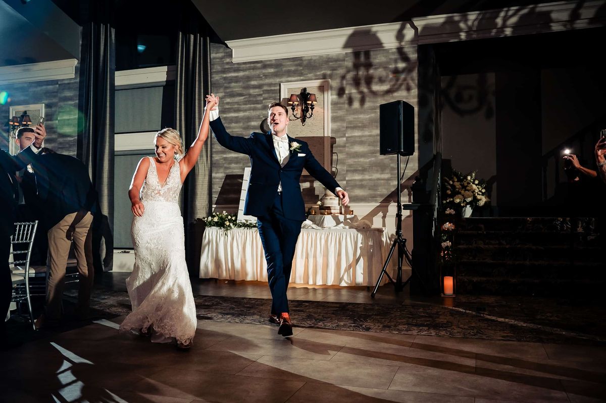 Couple celebrating their entrance